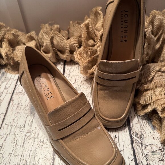 Shoes - Womens Block Heels Tan Brown